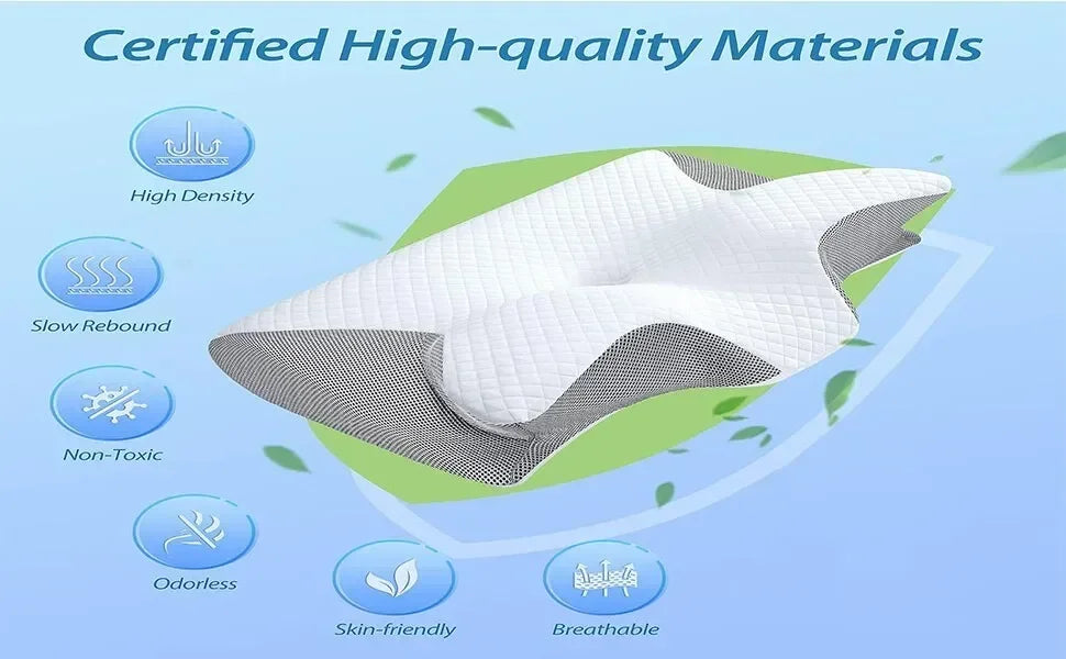 1pc Memory Foam Cervical Pillow, 2 in 1 Ergonomic Contour Orthopedic Pillow for Neck Pain Support Pillows Pillowcase replacement