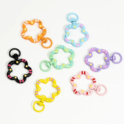 5pcs Flower Snap Hook Trigger Clips Buckles For Keychain Lobster Lobster Clasp Hooks for Necklace Key Ring Clasp Jewelry Supply