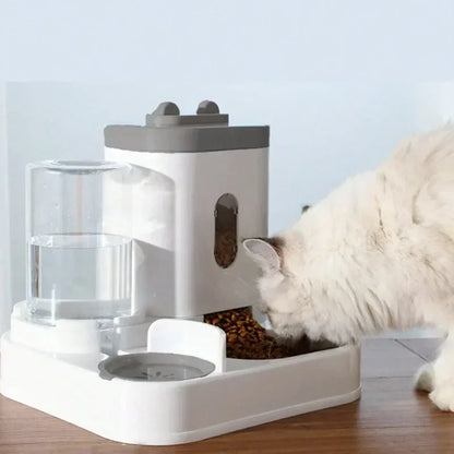 Cat feeding water feeder dog bowl cat bowl smooth food and water supply two-in-one water dispenser cat bowl pet supplies C