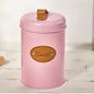 Airtight Kitchen Canister with Lid,Farmhouse Decor Container for Dry Food Sugar Coffee Tea,Coloful Metal Countertop Storage Jar