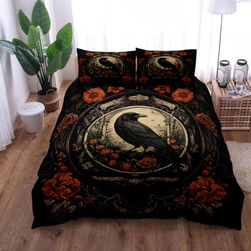 Bohemian Crow Bedding Three-piece Set