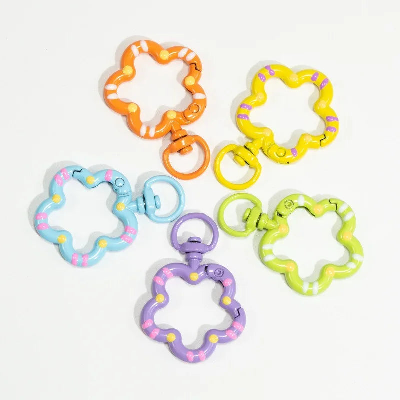 5pcs Flower Snap Hook Trigger Clips Buckles For Keychain Lobster Lobster Clasp Hooks for Necklace Key Ring Clasp Jewelry Supply