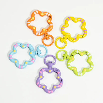 5pcs Flower Snap Hook Trigger Clips Buckles For Keychain Lobster Lobster Clasp Hooks for Necklace Key Ring Clasp Jewelry Supply
