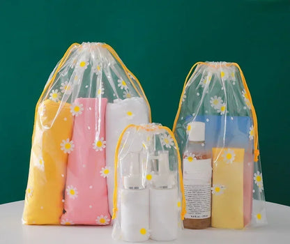 Cute Cartoon Transparent Travel Cosmetic Bag Make Up Case Women Waterproof Makeup Beauty Wash Organizer Toiletry Kit Storage Bag