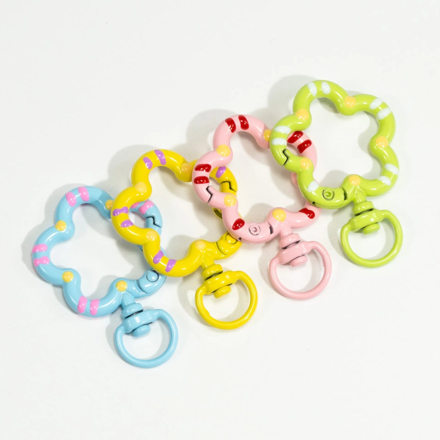 5pcs Flower Snap Hook Trigger Clips Buckles For Keychain Lobster Lobster Clasp Hooks for Necklace Key Ring Clasp Jewelry Supply