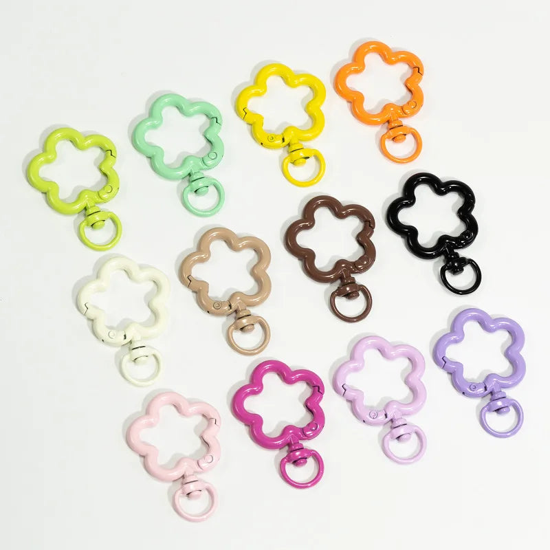 5pcs Flower Snap Hook Trigger Clips Buckles For Keychain Lobster Lobster Clasp Hooks for Necklace Key Ring Clasp Jewelry Supply