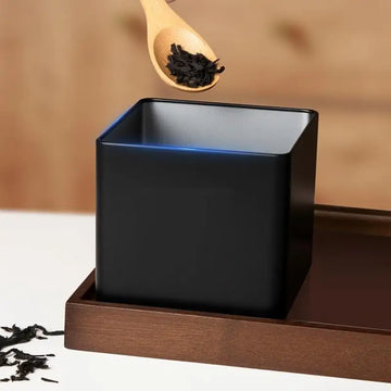 Sealed Tinplate Storage Jar With Bamboo Lid Spices Tank Container Kitchen Food Bottle Coffee Tea Caddy