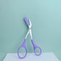 Pink eyebrow trimming scissors with built-in comb - stainless steel, precise grooming tool, creating perfect eyebrows