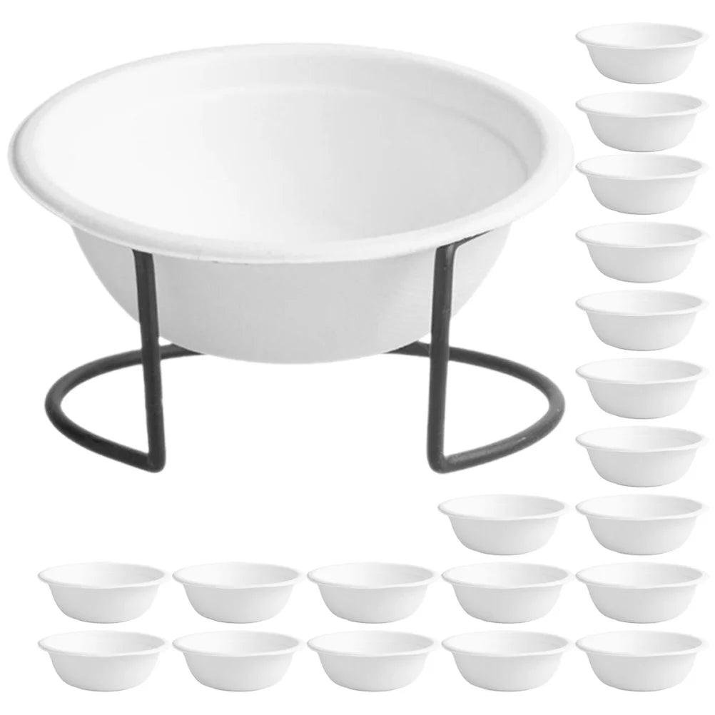 1 set Disposable Cat Dog Bowls Small Pet Feeding Bowl For Kitten Puppy Food Water Daily Use Travel Outdoor Pet Supplies